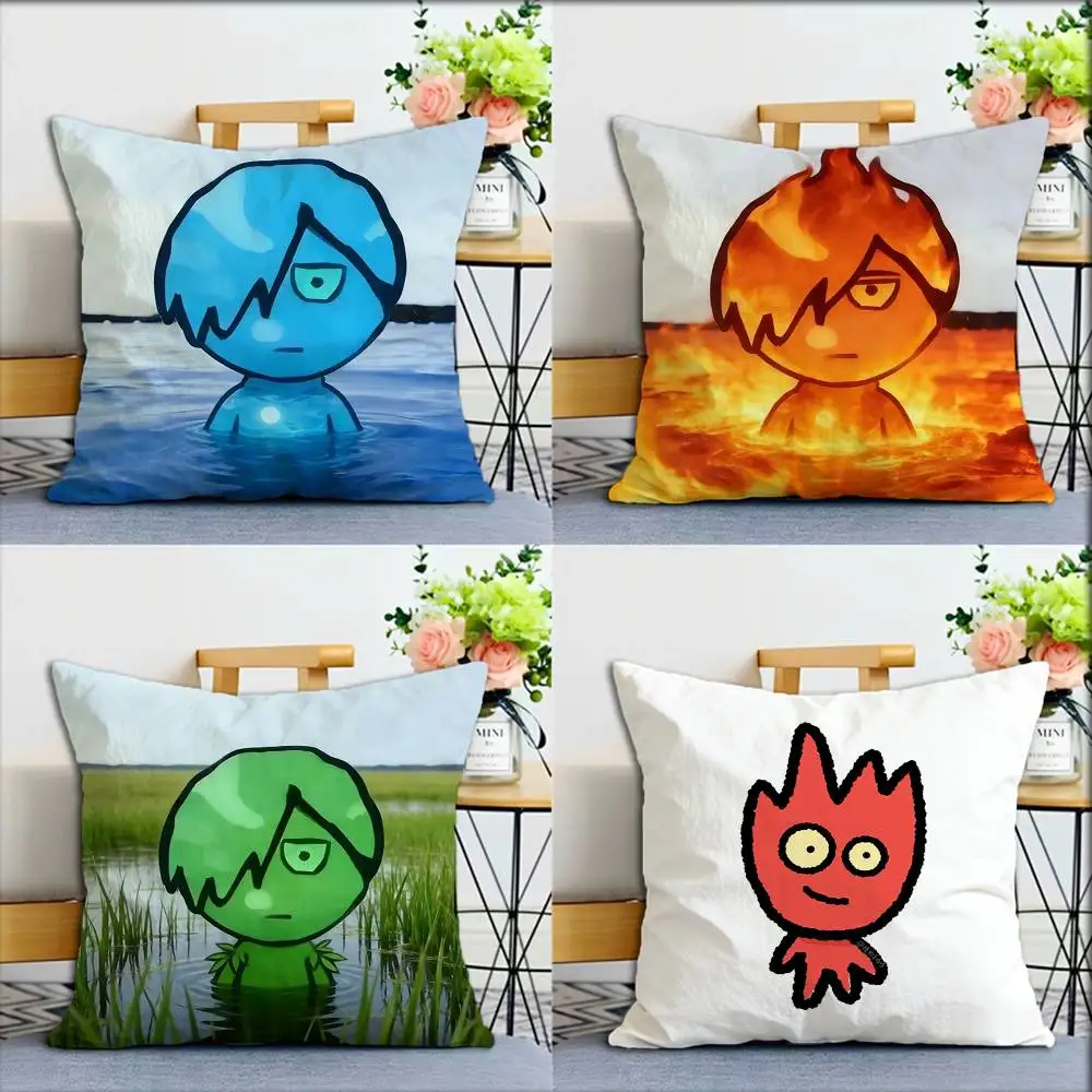 

Game Fireboy-Watergirl World Various Sizes Square Pillow Case For Car Home Bedchamber Decor