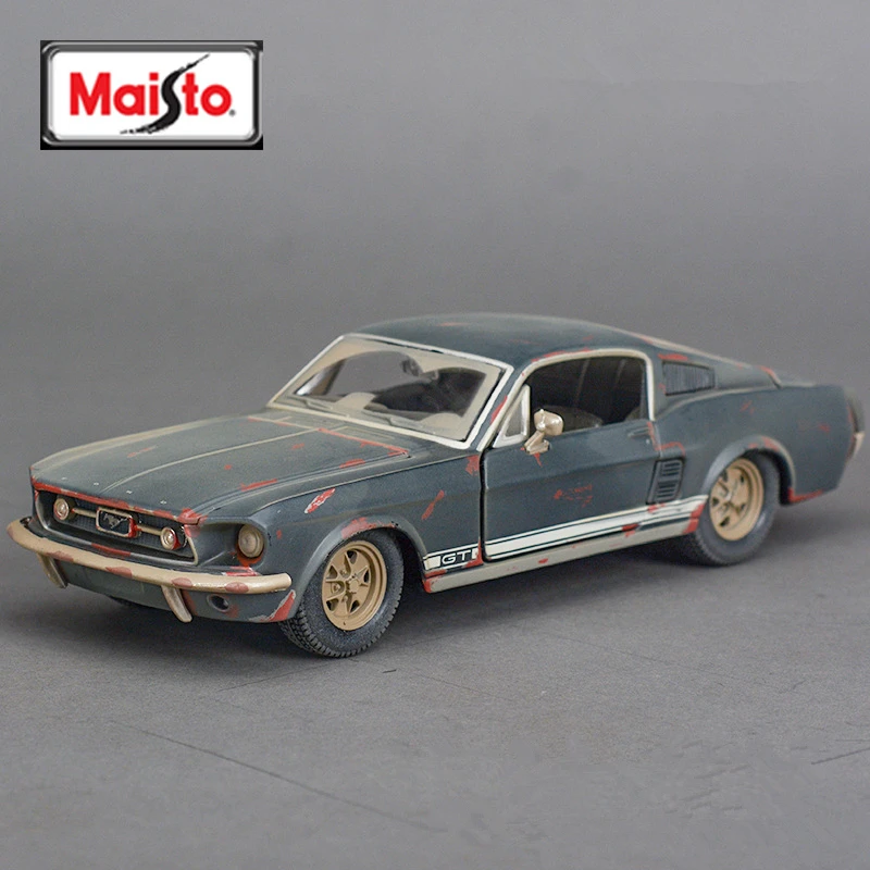 

Maisto 1:24 1967 Ford Mustang GT Alloy Make Old Rust Sports Car Model Diecasts Metal Classic Retro Car Vehicles Model Kids Gifts