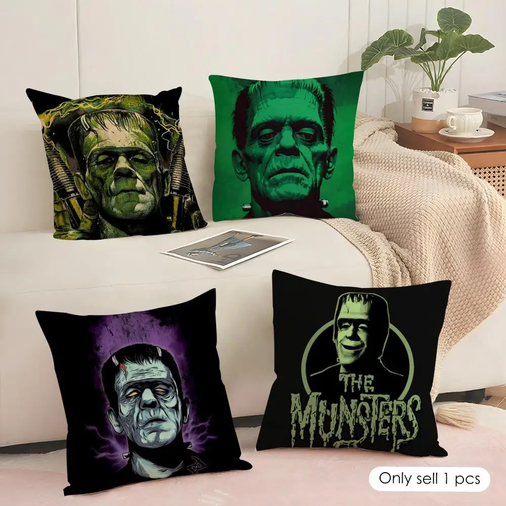 U-Universal Monsters Horror Cushion Cover Soft Short Plush Pillow Cover Smooth Cozy Texture Aesthetic Cushion Case Home Decor