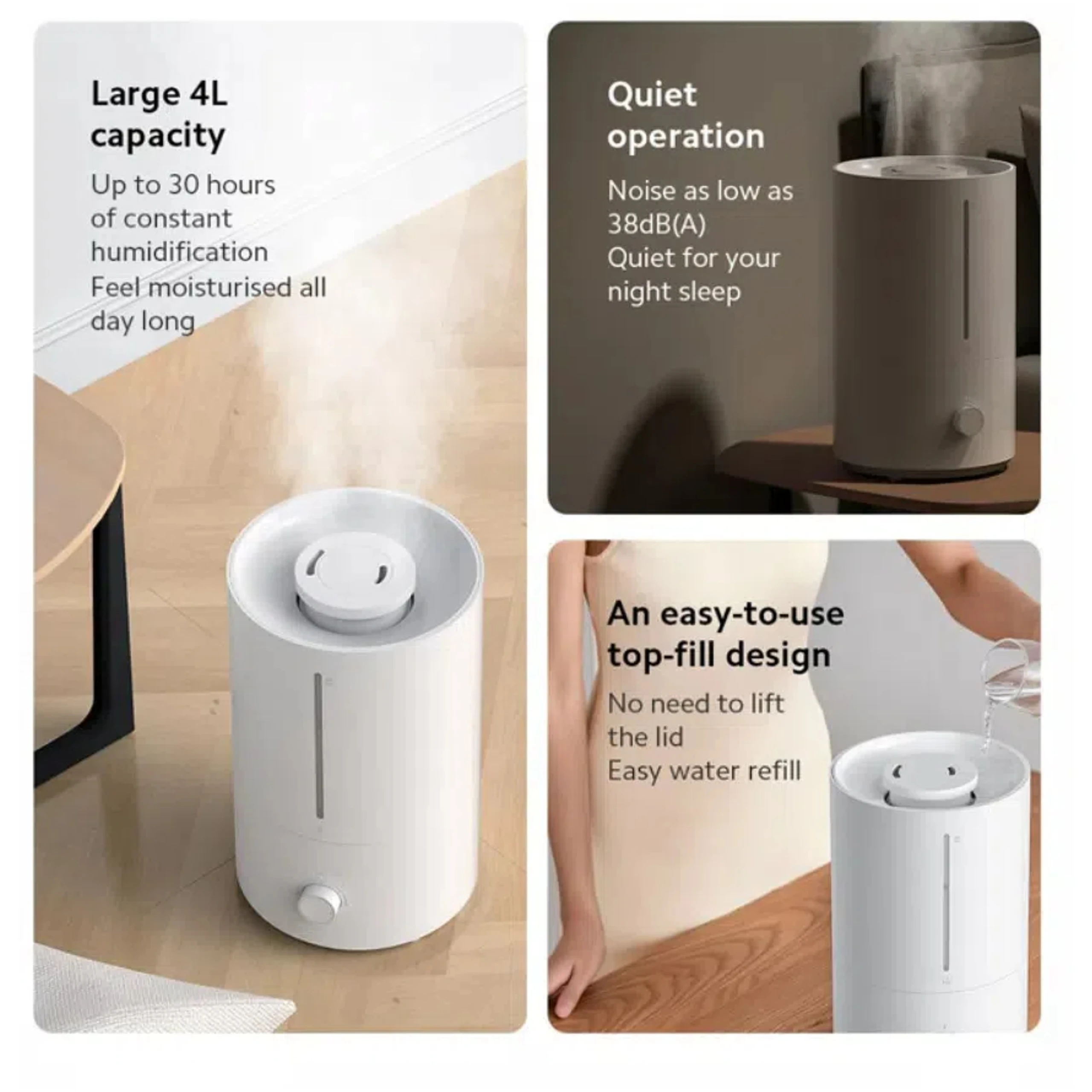 مرطب XIAOMI 2 Lite مع ترطيب 300 مل / ساعة، خزان مياه بكفاءة مضادة للبكتيريا بنسبة 99.9%، سعة 4 لتر #2