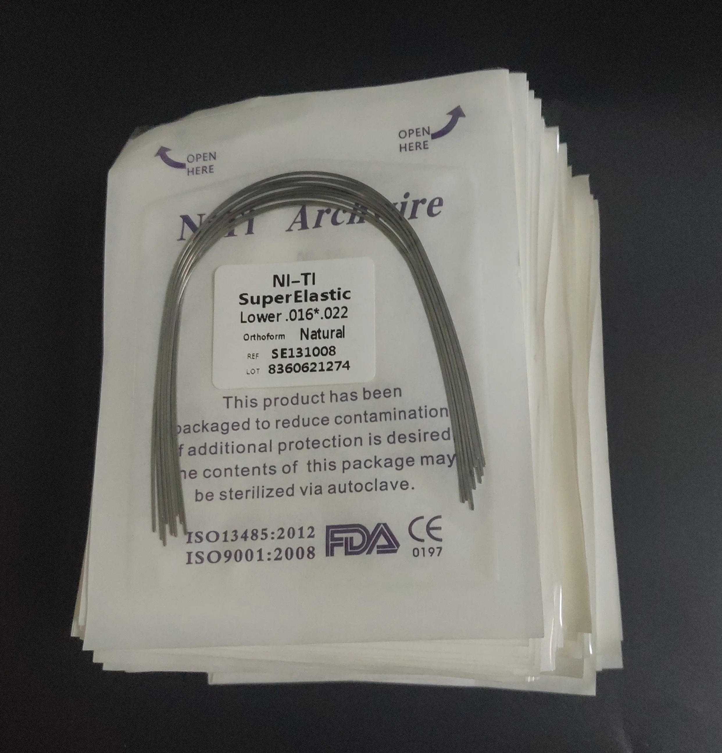 10Packs/100Wires Dental Super Elastic Niti Round/Rectangular Arch Wires  Orthodontic Arches Arcs Nature Natural Form