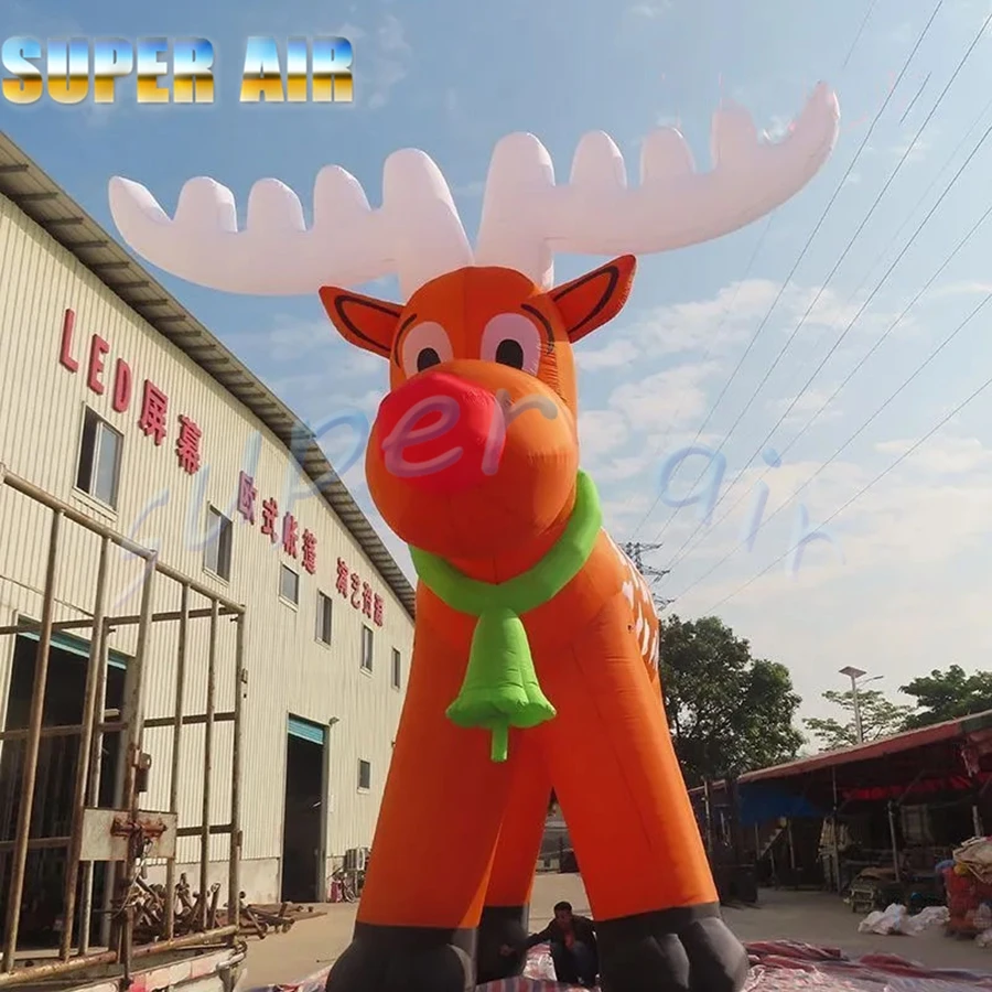 حار بيع كبير في الهواء الطلق عيد الميلاد نفخ الغزلان م أوديل مع سانتا كلوز عطلة الديكور