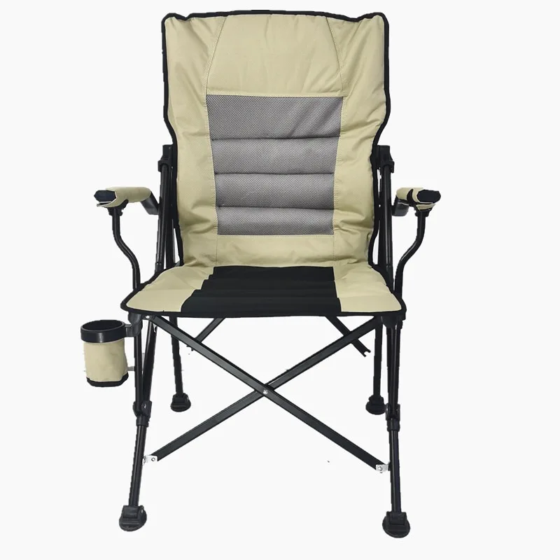 Adjustable Stainless Steel Folding Chair For Outdoor Leisure Large Height Thick Beach Backrest For Garden Camping Car Use Parks