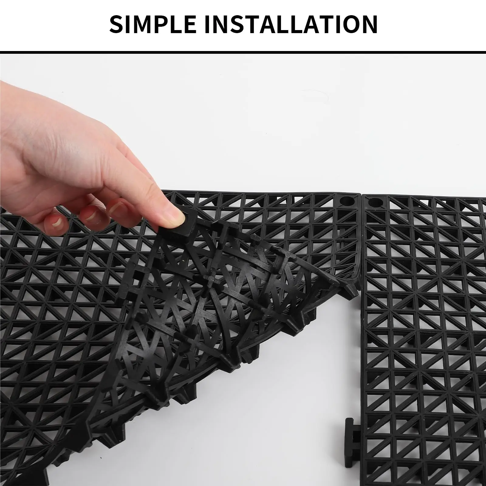 12 PCS Interlocking Drainage Mat, 12“x12” Drainage Tiles Interlocking, PVC Non-Slip Splicing Interlocking Floor Tiles