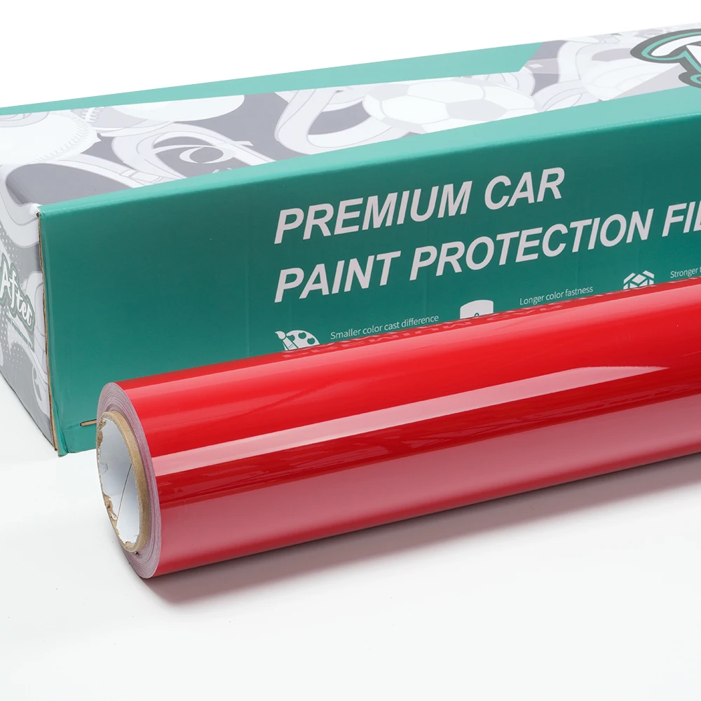 도매가 에어 버블 프리 탈착식 접착제 PVC 글로스 루즈 레드 자동차 랩핑 필름 메르세데스 풀 롤