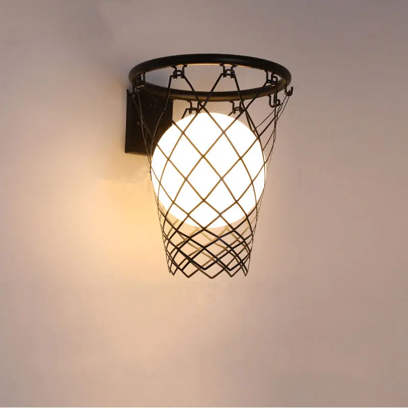 Nordic Creative Wall Lamp Living Room Corridor Pub Bedroom Study Children's Room Personalized Basketball Wall Lamp Wall Sconce