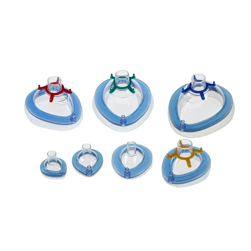 1PC/5PCS/6PCS/7PCS PVC Anesthesia Mask Anesthesia Mask With One-way Valve Ultra Soft Cushion Mask For Adult Child Infant Neonate