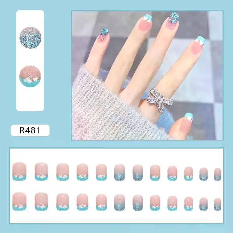 24-шт-корейские-свежие-накладные-ногти-накладные-ногти-искусственный-пресс-на-ношении-съемные-накладные-ногти-полное-покрытие-типсы-для-ногтей