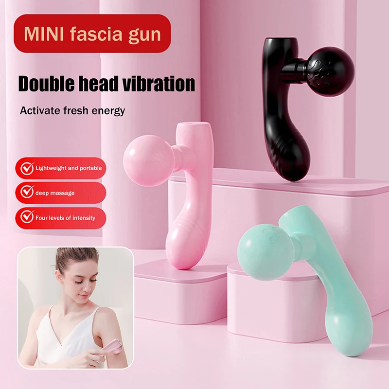 

Мини-инструмент для фасции, вибрирующий, быстрый, перезаряжаемый, с двойной головкой, портативный, для расслабления мышц, универсальный массажный артефакт для всего тела