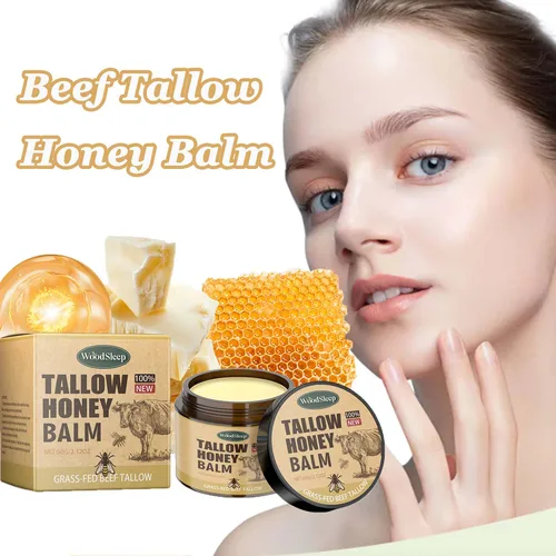 Bálsamo de miel de Tallow de ternera, crema Facial hidratante, loción corporal que se desvanece, líneas finas, reafirma, calma, ilumina la piel Facial