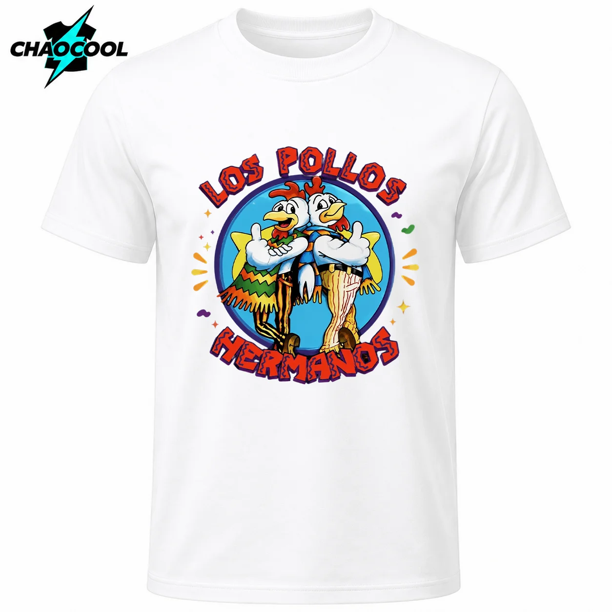 LOS POLLOS Hermanos Funny Printed T-Shirt Men Fashion Casual Short Sleeves Summer Cotton Breathable Tshirt Chicken Brothers Tees