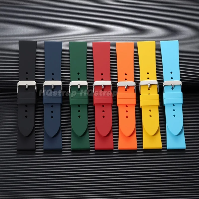 20mm 22mm Silicone Watch Band Soft Waterproof Rubber Strap for Omega for Seiko Universal Replacement Bracelet Sport Wristband