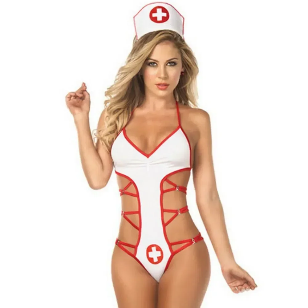 Sexy Nurse Cosplay Erotic Costumes Role Playing Skirt for Sex Nurse Uniform Roleplay Fantasy Lingerie Dress Set Babydolls 18+