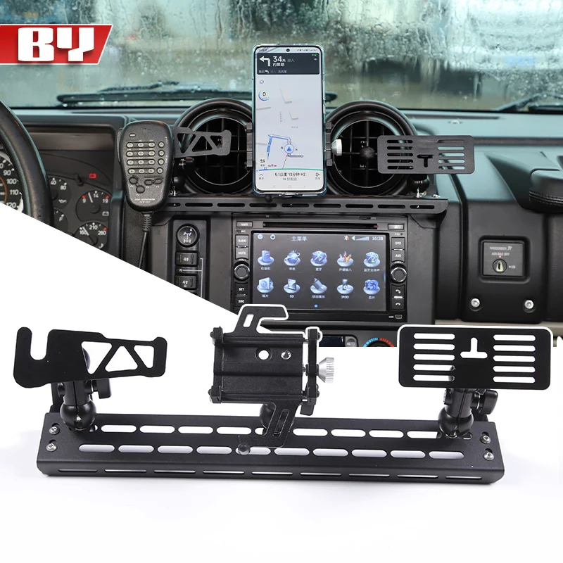 ل 2003 2004 2005 2006 2007 هامر H2 حامل هاتف السيارة الجاذبية حامل لوحة القيادة تنفيس الهواء الهاتف جبل الملحقات