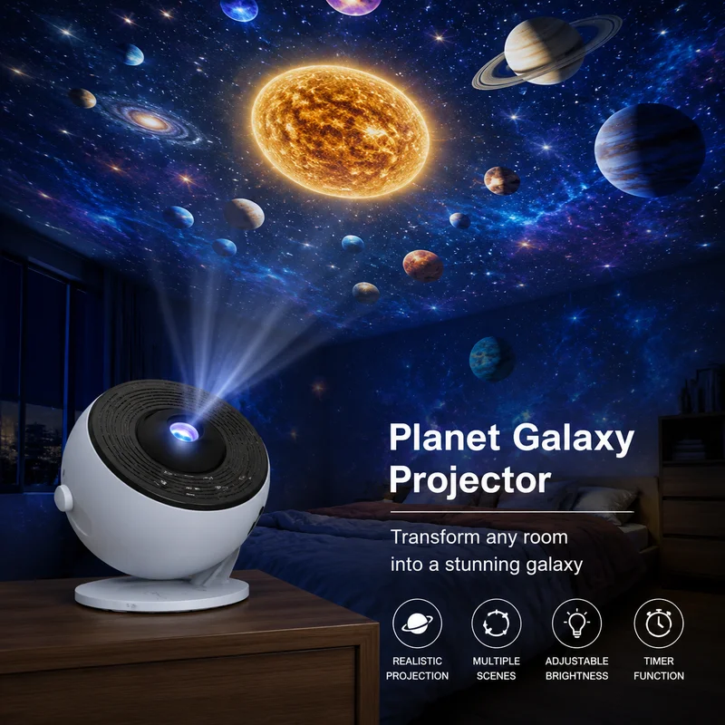 Globe Projector Pro Starry Sky Lamp Bluetooth Night Light, USB Powered, Music Tracks, Ambient Bedroom Decor for Kids Adults Gift