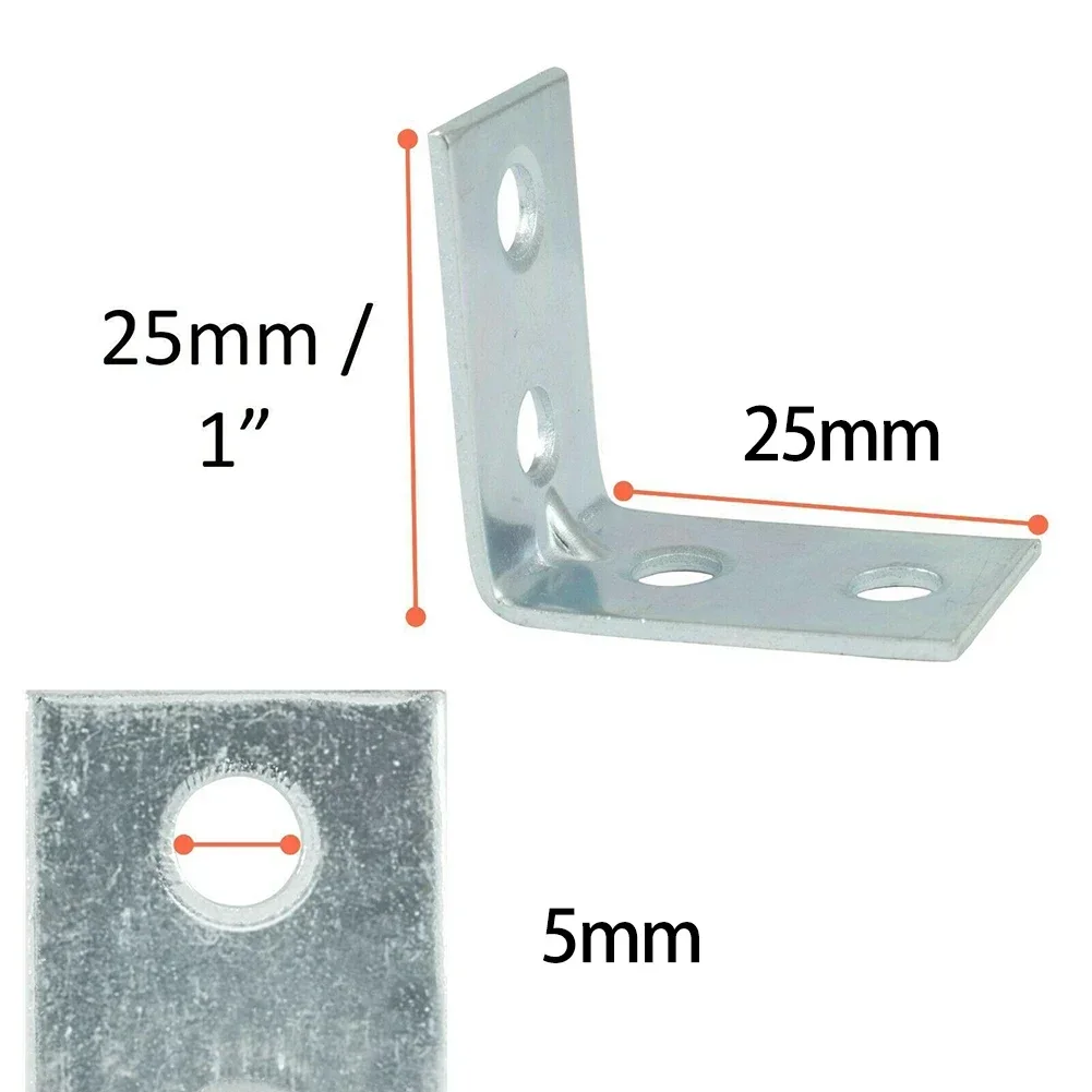 12X L-Shaped Corner Brackets Metal Corner Braces Drawer Shelf Wall Bracket Fixing Right Angle Corners Brace Furniture NEW