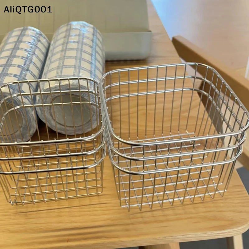 

Square 304 Stainless Steel Drain Basket - Kitchen Storage for Fruit Vegetable And Cosmetics Household Organizer