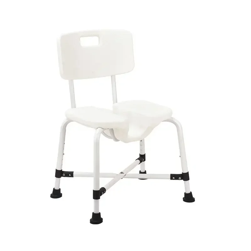 Premium Adjustable Bath Chair for Elderly, Aluminum Alloy Anti-Skid Shower Seat with Backrest, Stable Bathroom Aid