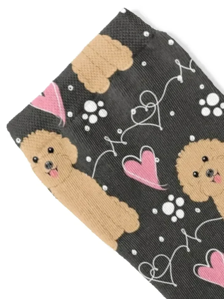LOVE Tan Toy Poodle Socks anti slip football anime compression tennis Socks For Men Women's