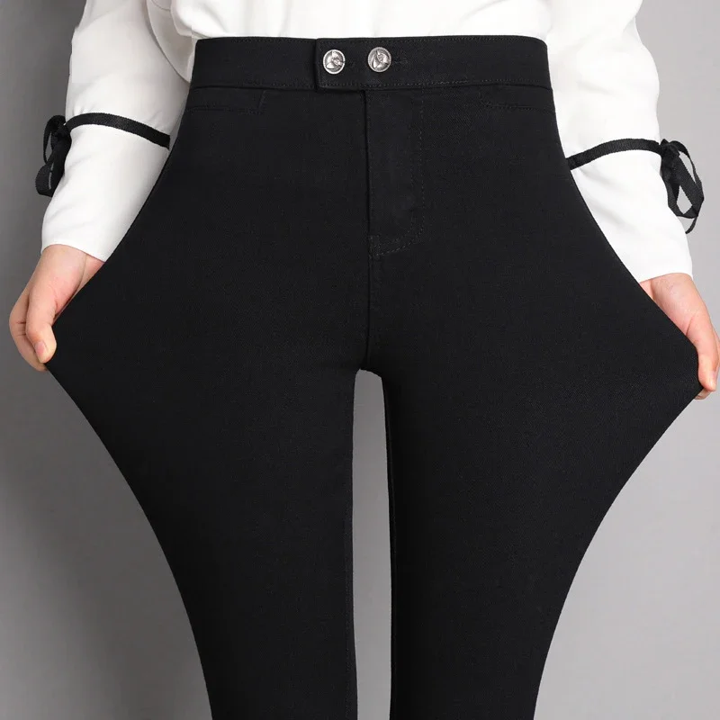 Ladies Fashion Streetwear Elastic Pencil Pants Women Bottoms Pants Woman Slim-Fit Skinny Trousers Female Girls Clothes VyK676-2