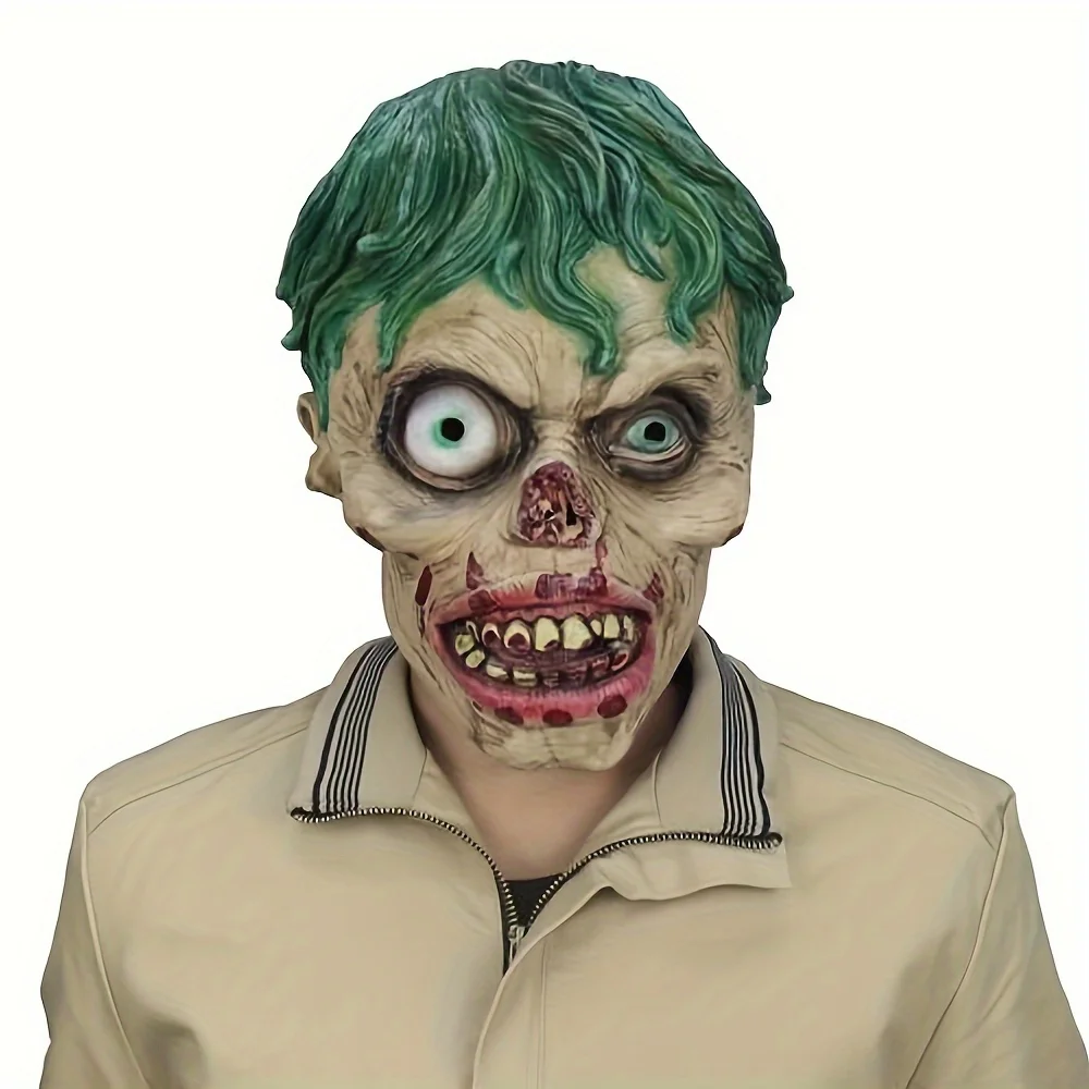 Zombie Skull Mask Cosplay Scary Marshes Monster Skeleton Latex Helmet Halloween Carnival Party Costume Props