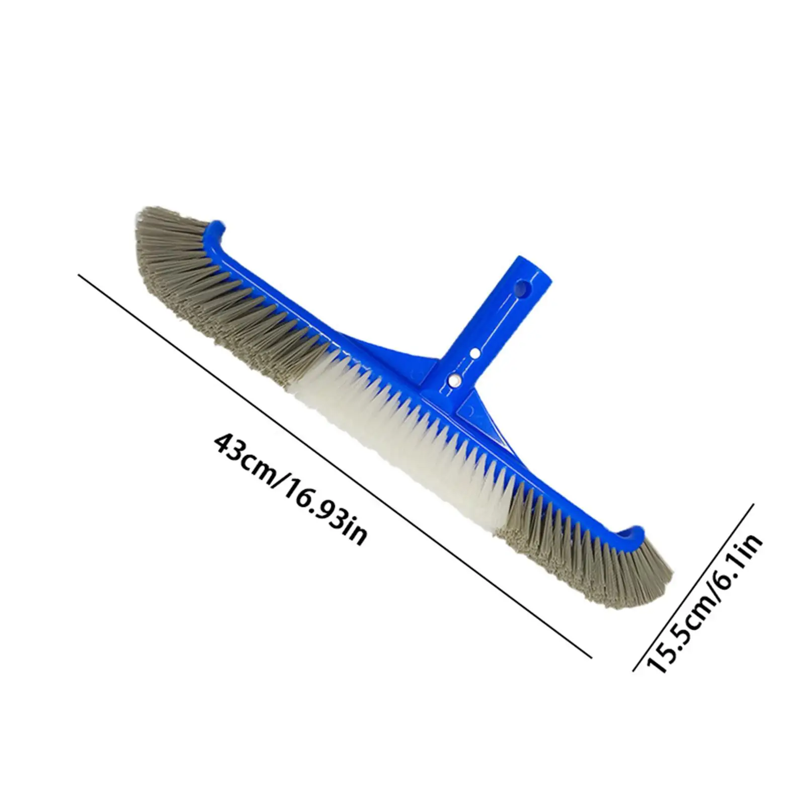 Szczotka do czyszczenia basenu szczotka ścienna przenośna część zakrzywiona krawędź szczotka z włosiem nylonowym do basenu naziemnego, łazienki,