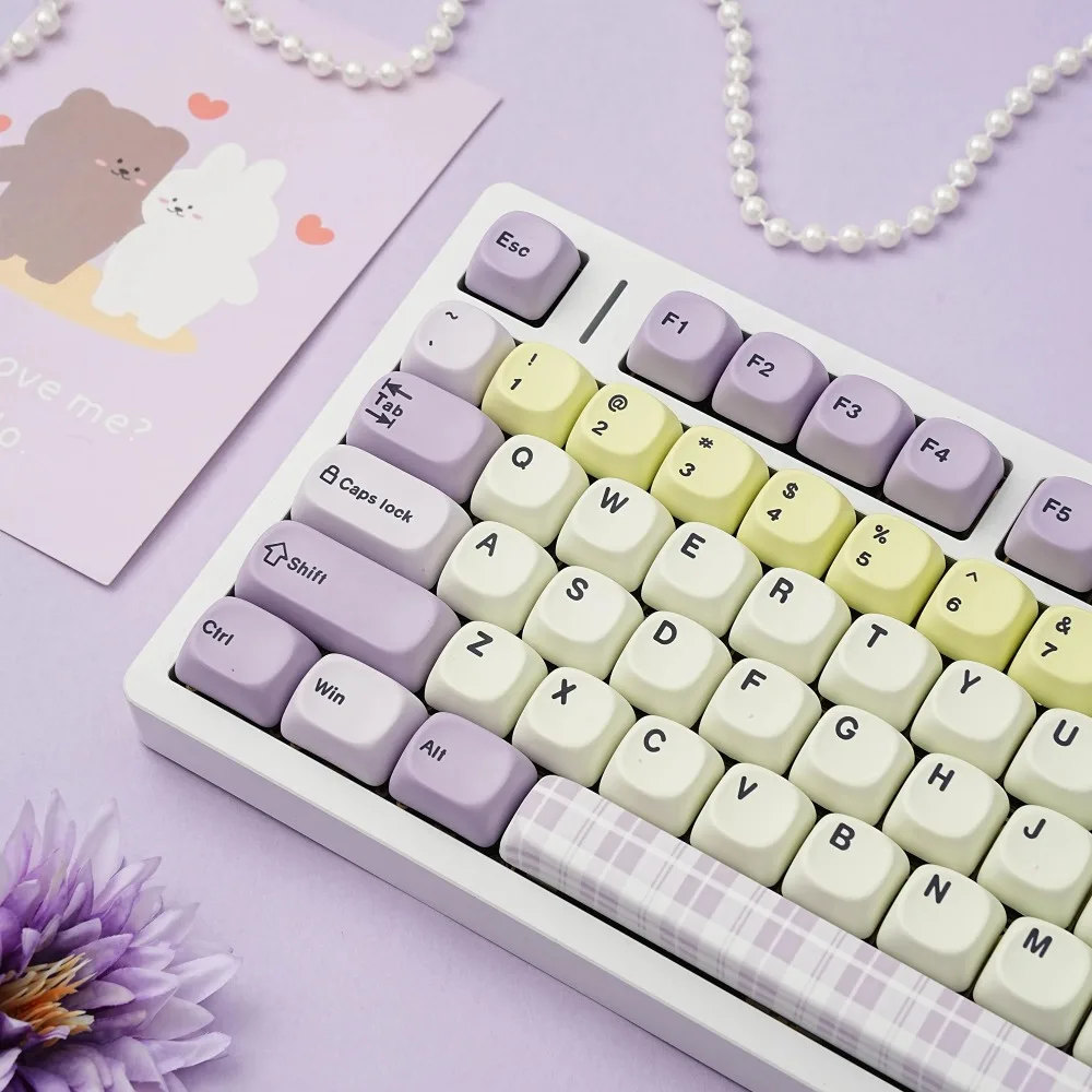 Moa PBT Keycaps 7U Alice Layout Space Keys for Mechanical Keyboards with Russian Korean ISO Spanish German French ABNT2