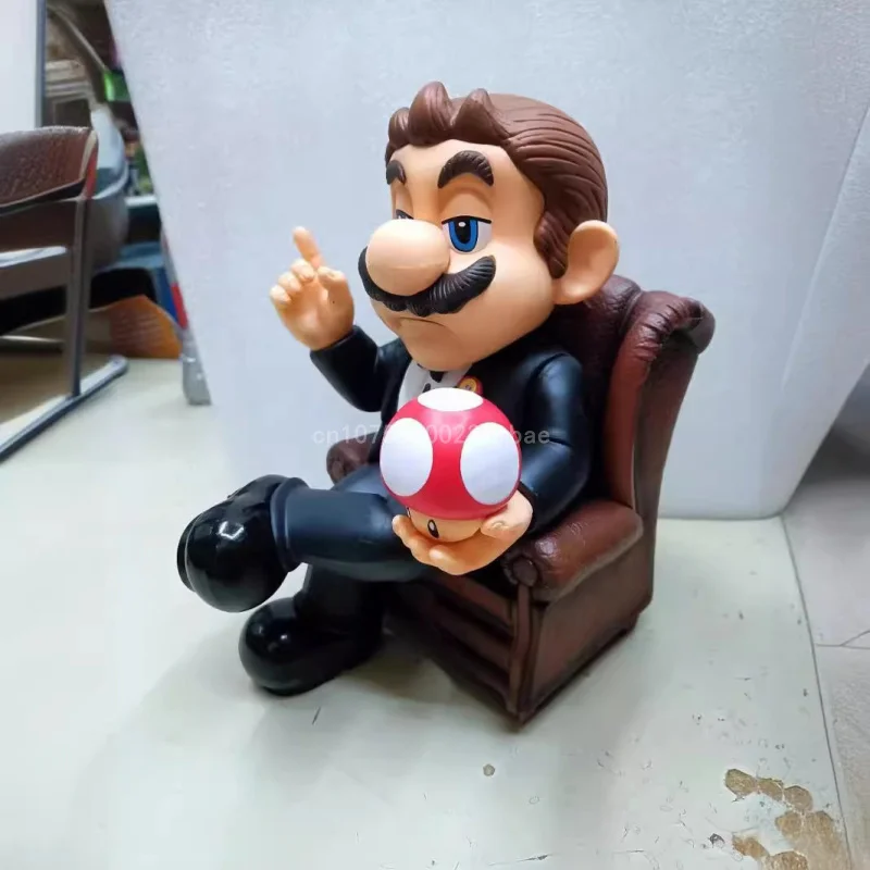 Super Mario Bros Figure The Godfather Action Figure Mario Puzo Figure Toys Collection Model 15.5cm Pvc Mushroom Birthday Gifts