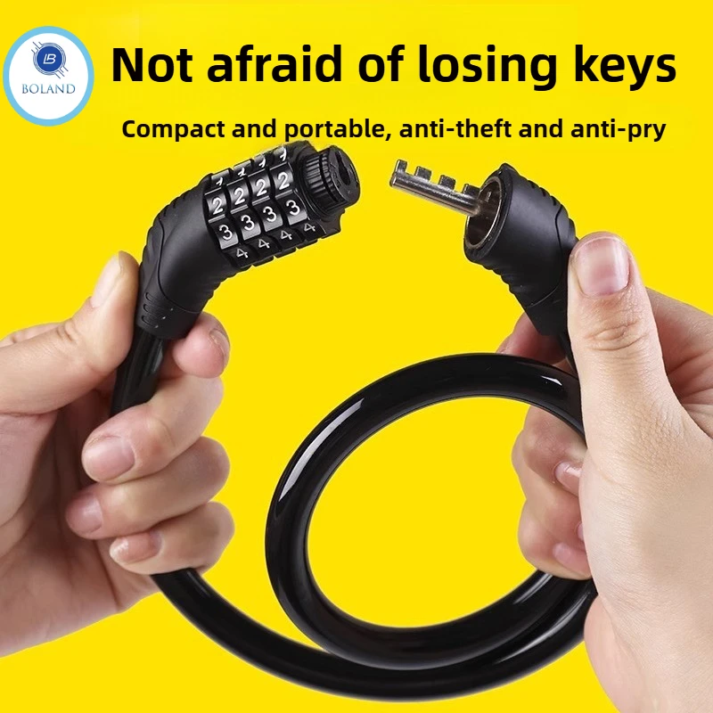 AliExpress Bicycle accessories anti-theft 4-digit password mountain bike specific tire lock Bicycle helmet mtb ring lock for ouutdoor bike