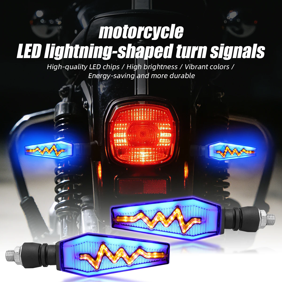 1/2Pairs Motorcycle Turn Signal Light LED Sequential Flowing Indicator Blinker Light DRL Driving Lamp Universal 12V Flash Lamp
