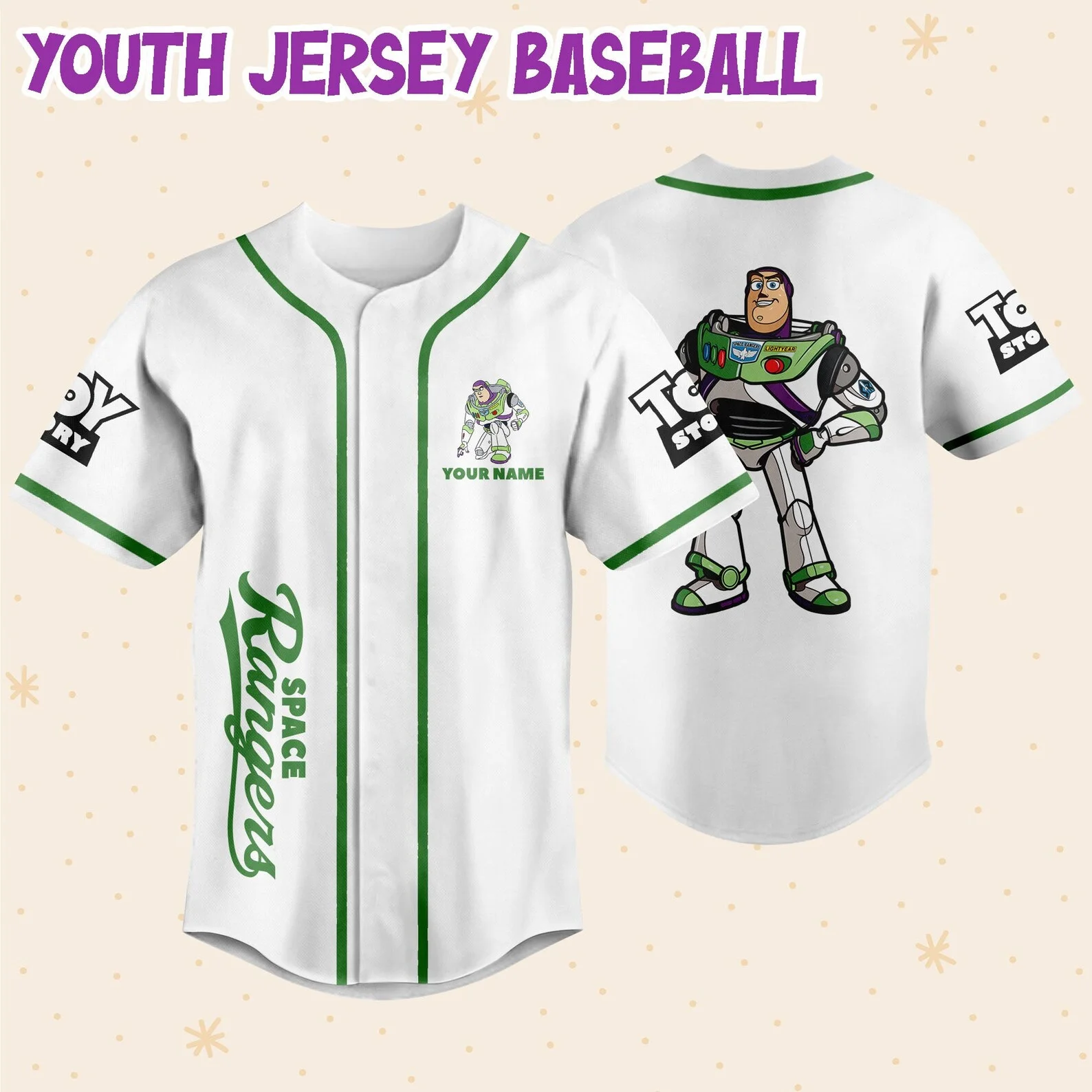 

Disney Baseball Jersey For Men Buzz Lightyear Baseball Jersey Toy Story Baseball Shirt Disney Custom Name Men's Women's Shirt