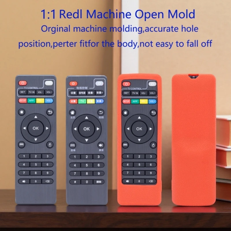 Button Window Cover for DOMYBOX DB52C7 Remote, Silicone Grip Sleeve with Wrist Lanyard for Living Area and Use 37JD