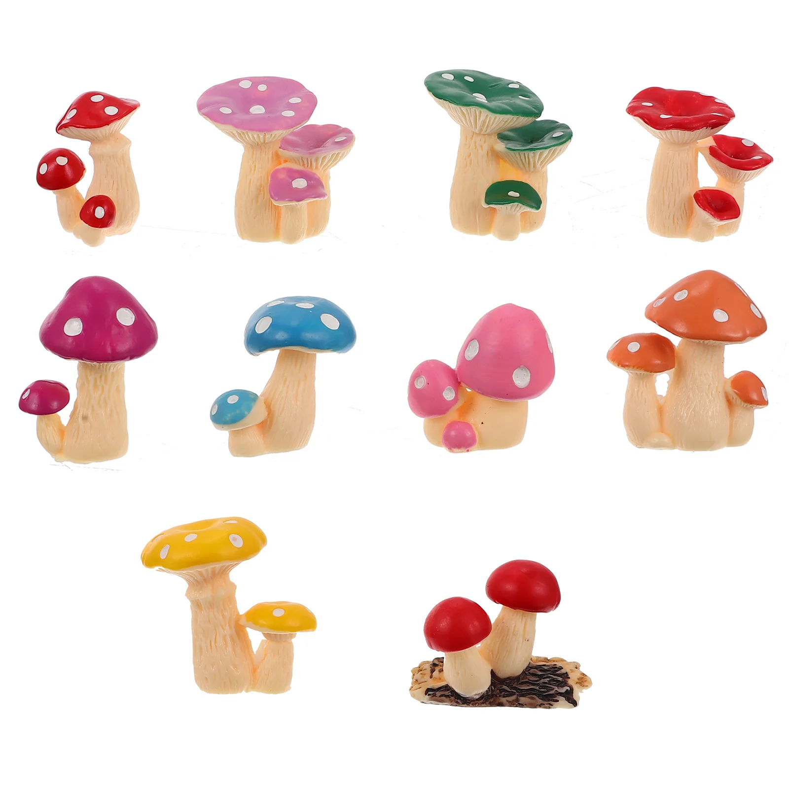 10pcs Simulation Mushroom Artificial Resin Miniature For Garden Decor Micro Landscape Fake Mushrooms Ornament Statue Figurines
