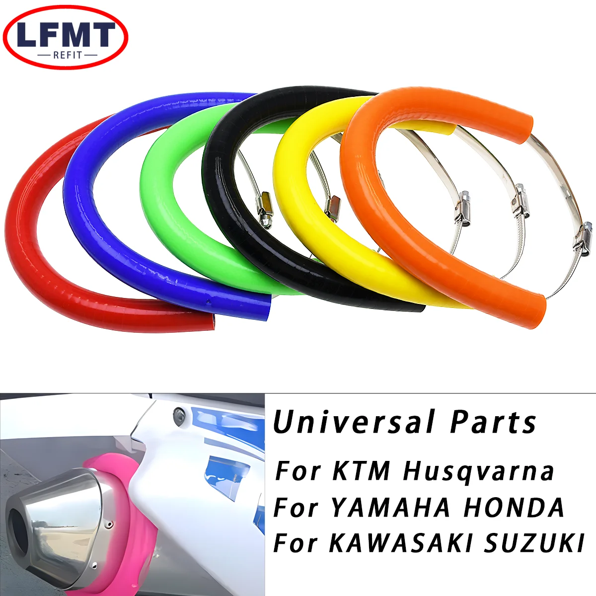 

Universal Motorcycle Accessories Oval Exhaust Protector Can Cover For KTM Dirt Bike Silicone Guard Anti-hot 250 350 450 500 CC