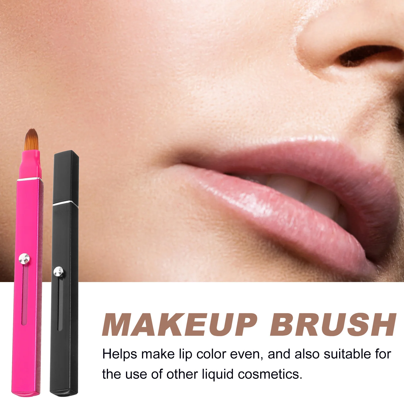 2 個の口紅アプリケーターワンド 再利用可能なリップブラシ 女性用 精密なメイクアップアプリケーション ポータブルデザイン リップクリームに最適