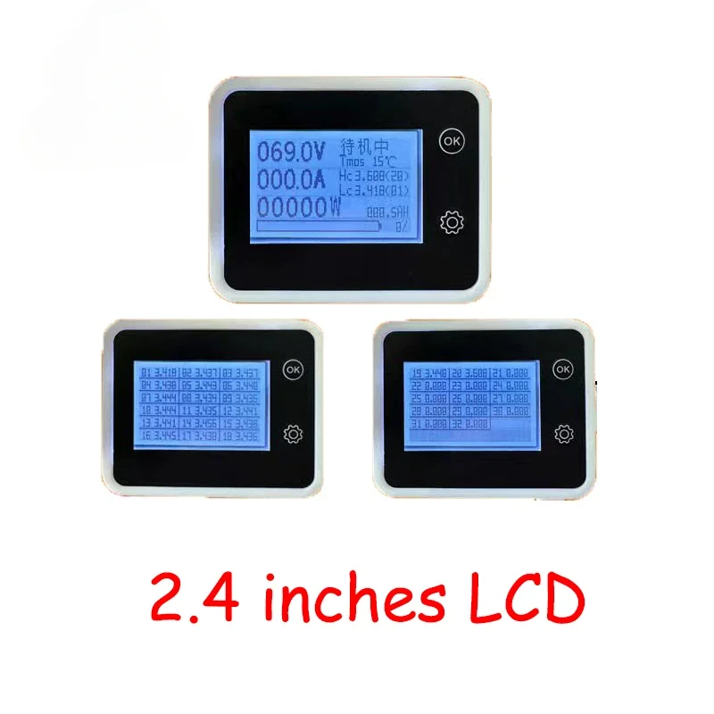 ANT BMS 2.4 3.8 4.3 inch LCD Display Screen 16S 20S 24S 22S Li-ion Lipo lifepo4 Battery Protection Board Voltage Capacity Meter