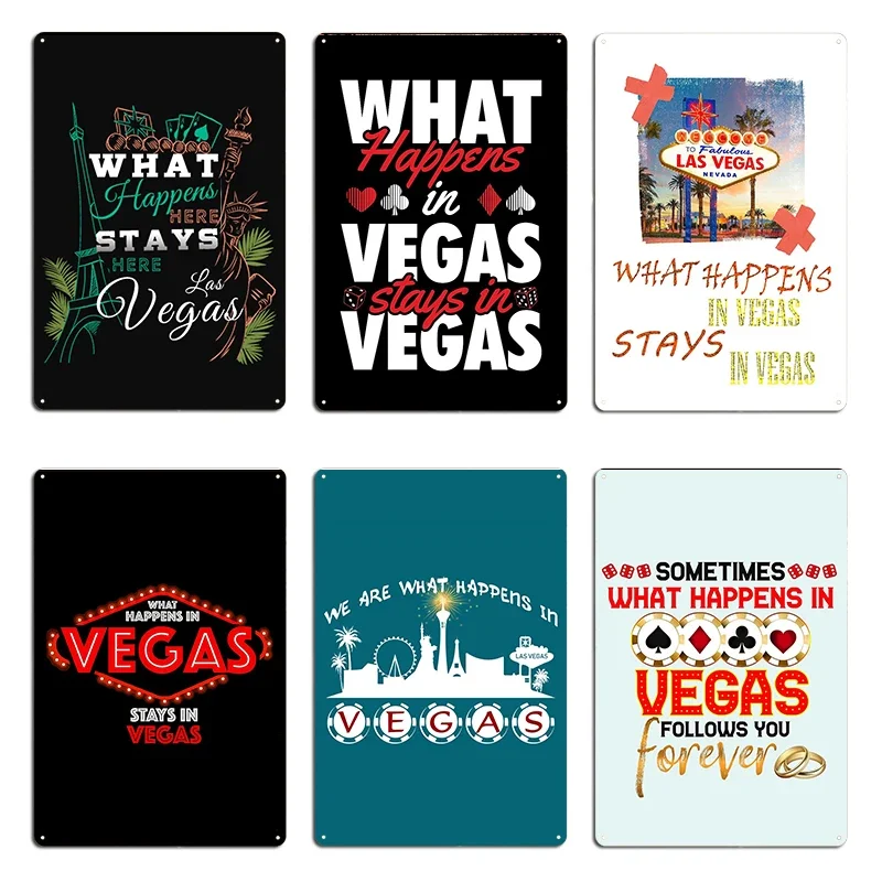 

Футболка и худи с надписью «Что Happens in Vegas, остаётся в Vegas», сувенирные, с металлическим дизайном, для отпуска в Вегасе, с принтом, в стиле домашней печати, жестяная табличка, постер