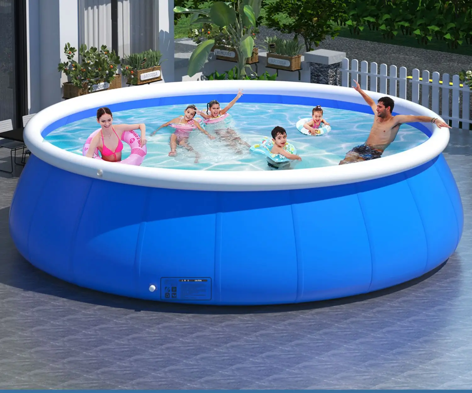 Piscina inflable al aire libre de 2,4 m, Material de PC de PVC duradero directo de fábrica de China para adultos y niños, diseño de malla, Stock listo
