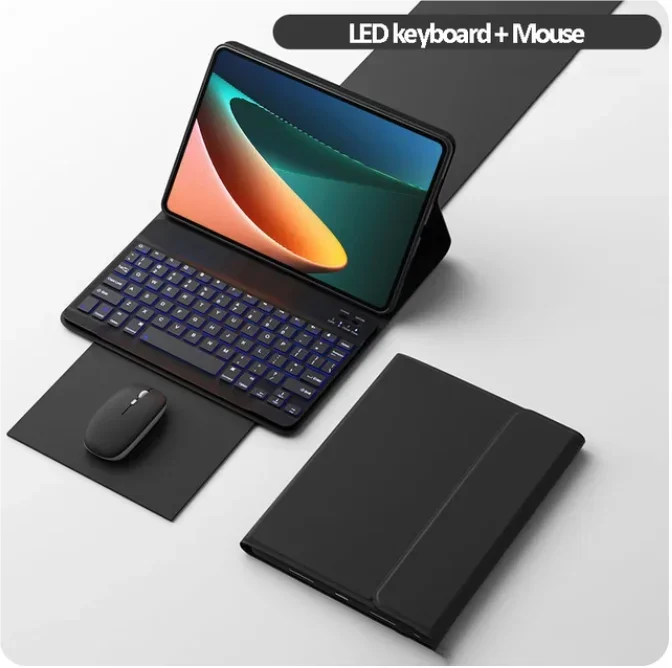 

For Xiaomi Mi Pad 5 Case 11 Inch with Wireless Tablets Keyboard LED Backlit Cover for Mipad 5 5 pro 11" Magnetic Mouse Funda