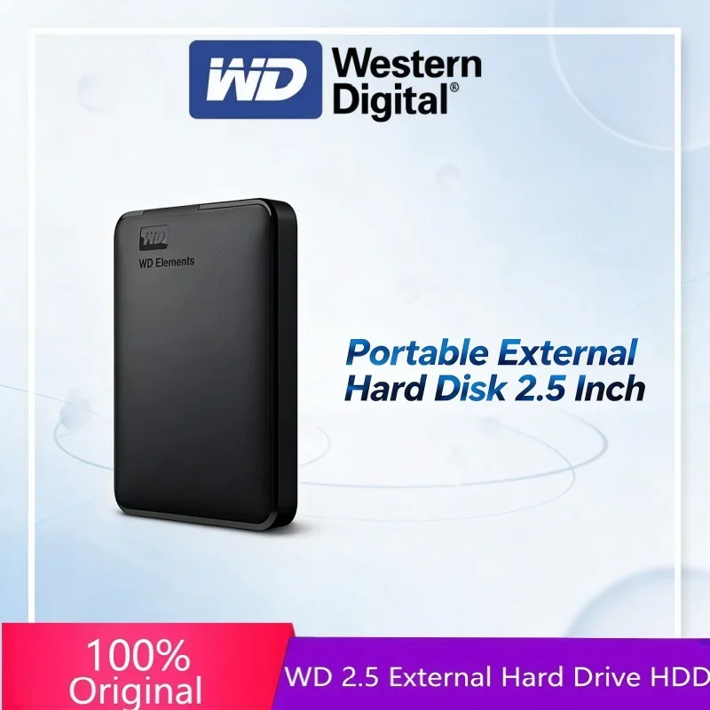 Western Digital 4TB 2.5 Inch Portable External Hard Drive USB3.0 High Speed Mechanical HDD Large Capacity Storage Disk For PC