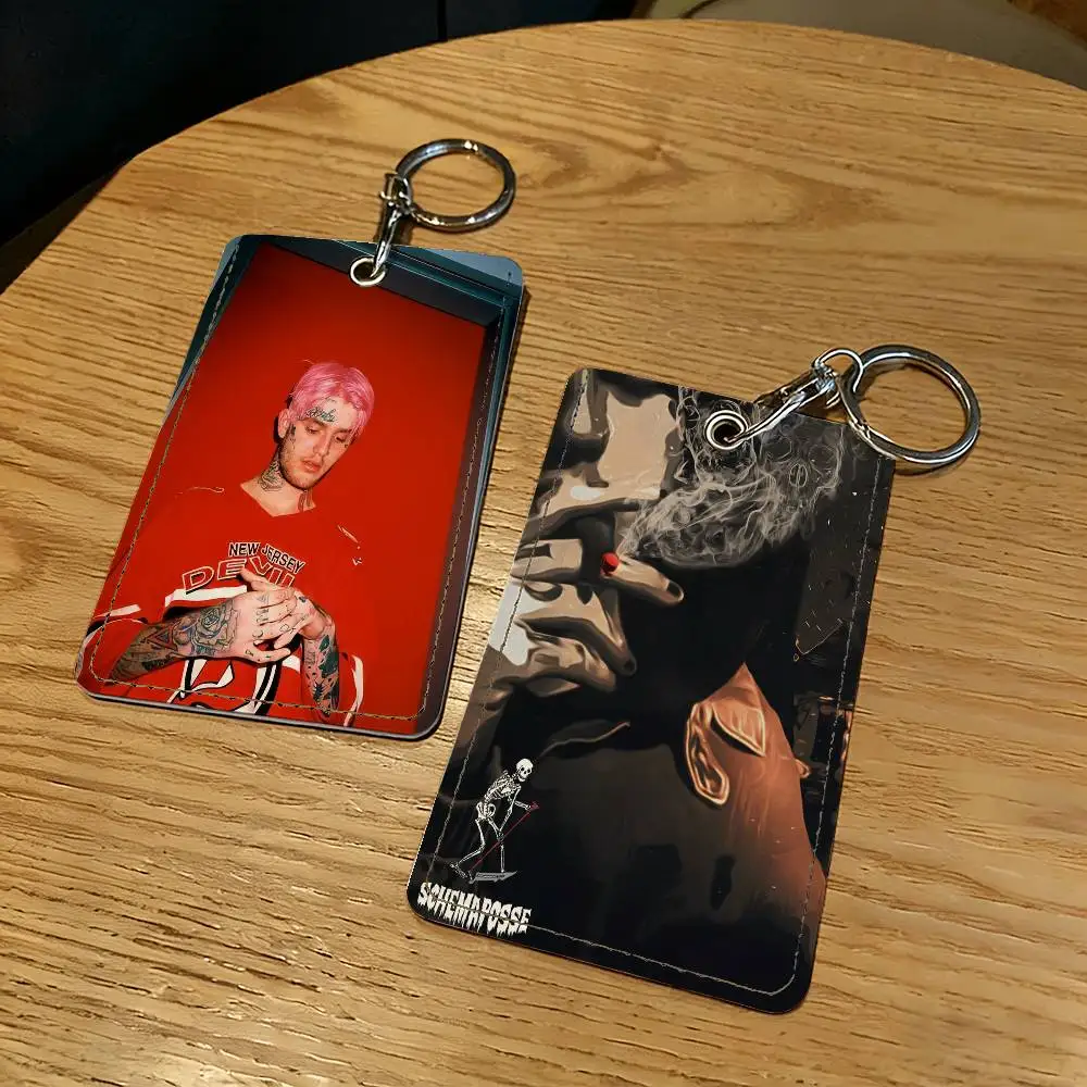 

Держатель для карт Singer Lil Peep с брелоком для защиты руководителя для банковского кредитного чехла для автобуса метро