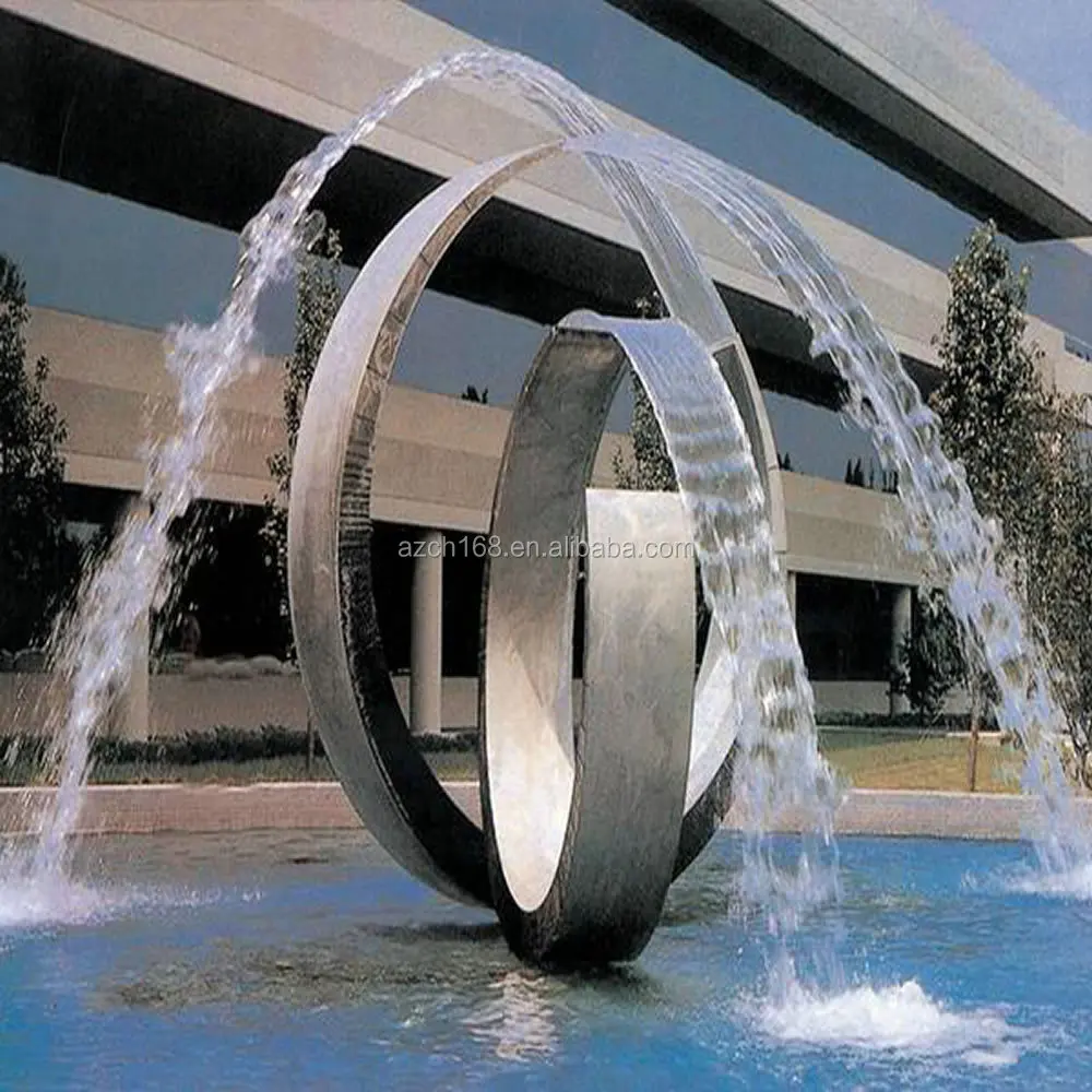 Modern Art Stainless Steel Statue Sculpture Water Fountain For Hotel Lobby And Outdoor Decoration