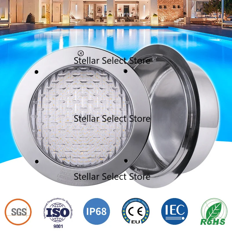 Colorful RGB Embedded LED Pool Light with All-Stainless-Steel Housing, Underwater Light 316 Replacement Bulb
