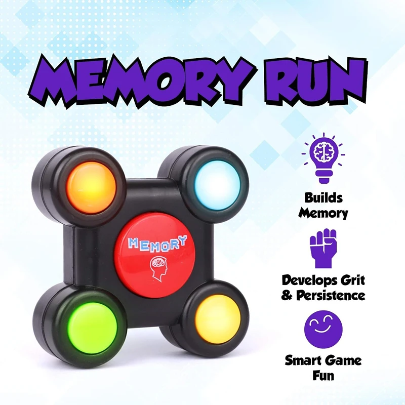 Point Games Memory Run - Electronic Handheld Game with Lights - Competitive Maze Challenge Brain Teaser Toy for Kids Ages 6+