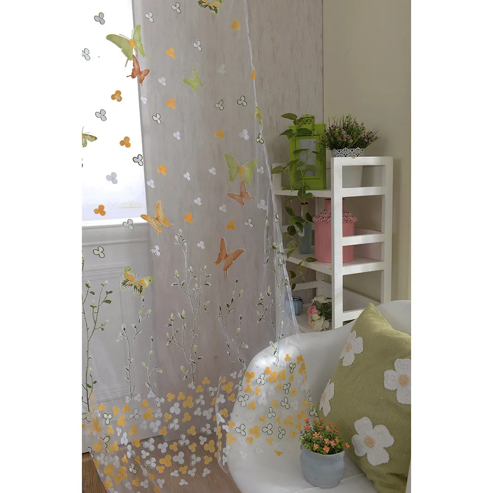 Curtain Sheer Curtains Yellow Green Window Door and Blinds Sliding Glass Bedroom