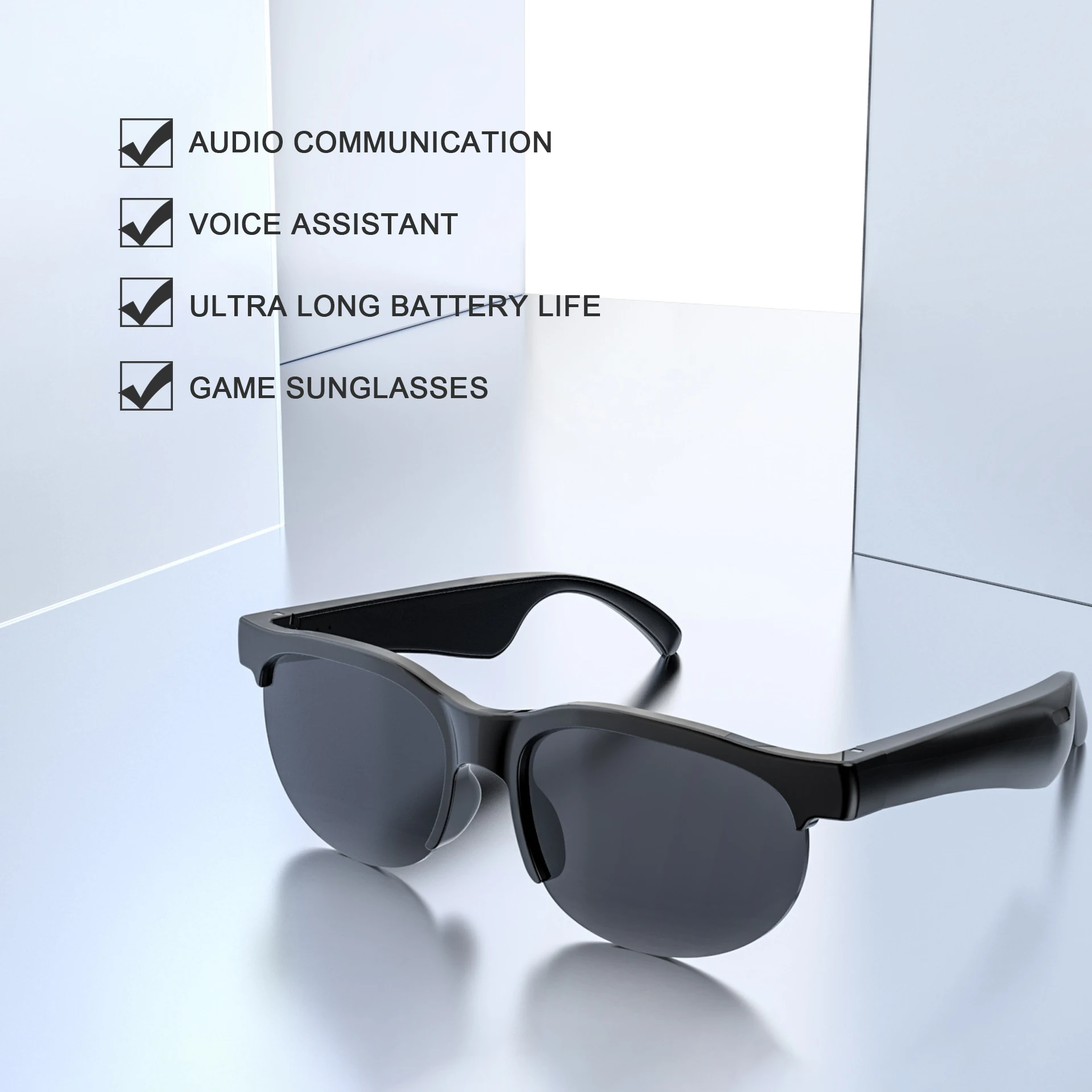 

Smart Glasses Listenable Songs, Smart Wireless Headphone Sunglasses, Bluetooth Glasses, Smart Glasses for Men and Women