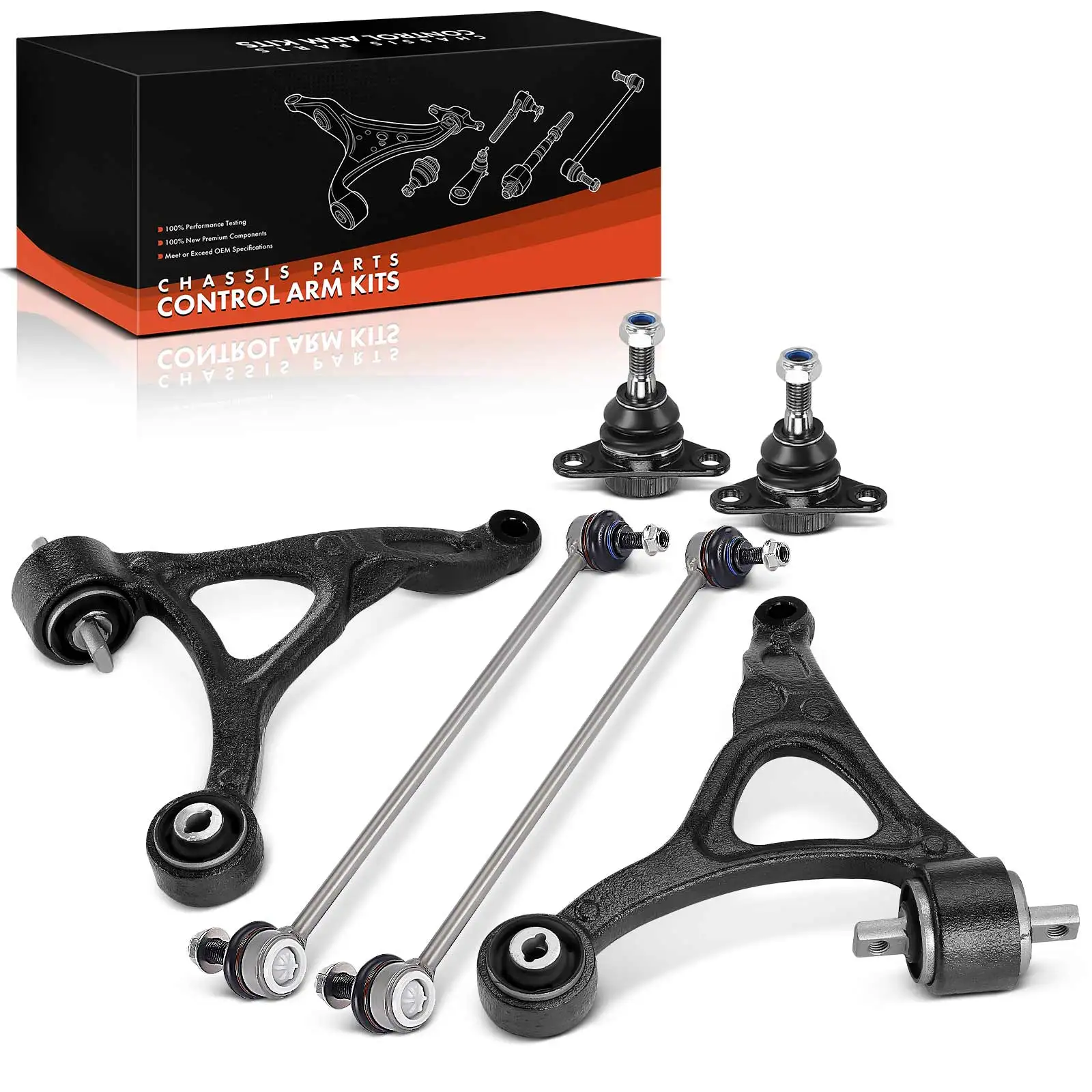 Kit Bracci di Controllo Frankberg 6 Pezzi Asse Anteriore Sinistro Destro Inferiore per Volvo Xc90 I 275 2002-2014 31304046 31304045 92006030