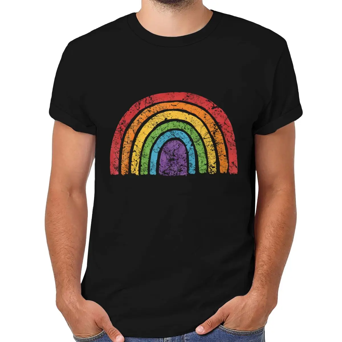 LGBTQ Rainbow Flag Gay Pride T-shirt Pride Month Short-sleeve Crewneck T-shirt Vintage LGBT T Shirt Summer Tops Tees Clothes