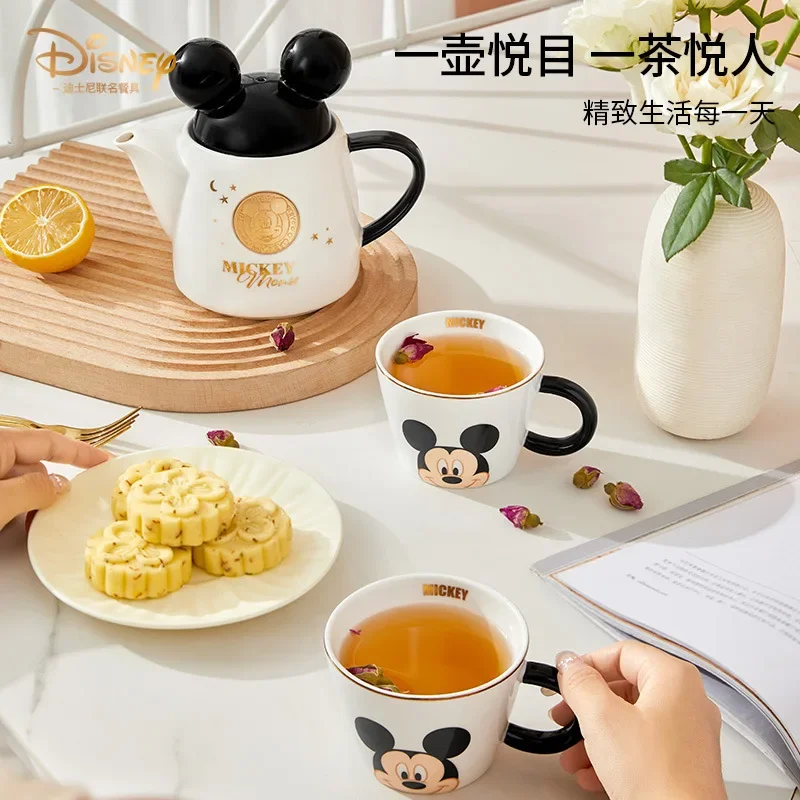 2024 New Disney High Temperature Teapot Gift Set Light Luxury Ceramic Drinking Pot Mickey Tea Set Fashion Trend Ceramic Cup