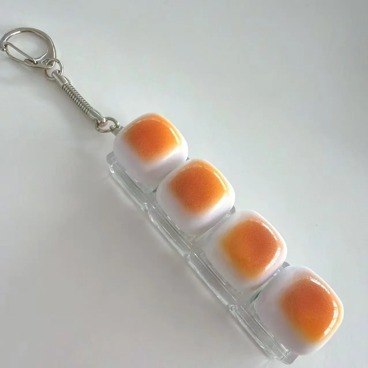 Funny Bread Shape Keycap Stress Relief Clicker Keychain Mini Keyboard Button Pendant Fingertip Decompress Keyring